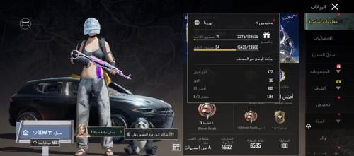 حساب ببجي عالمية لفل عالي