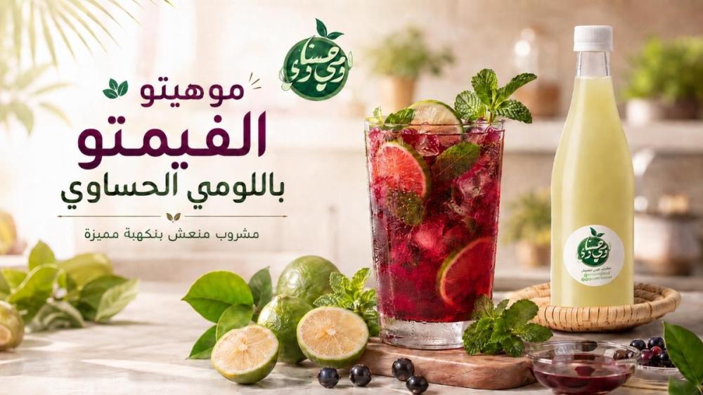 موهيتو الفيمتو باللومي الحساوي | مشروب منعش بنكهة مميزة