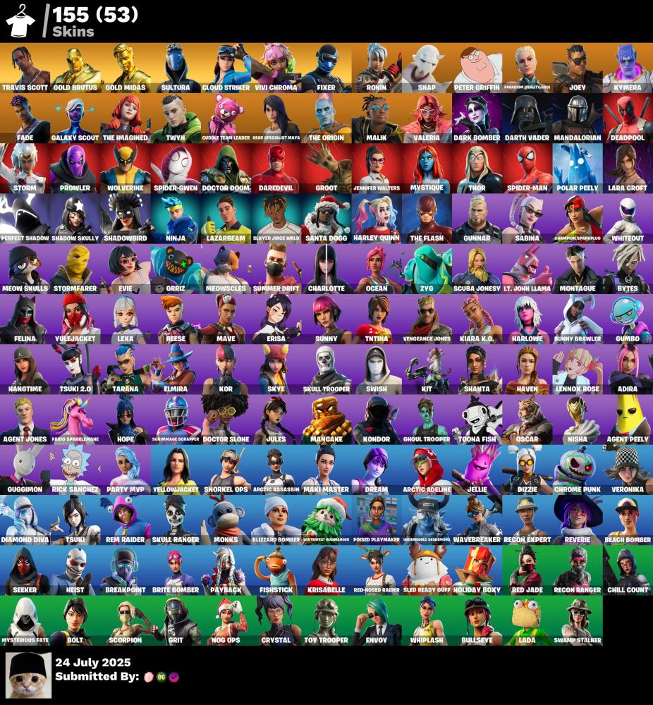حساب فورتنايت ترافيس سكوت 155اساسي
