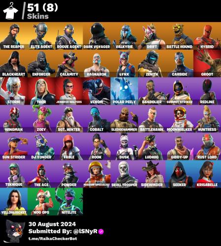 حساب فورتنايت سيزن3 و51skin