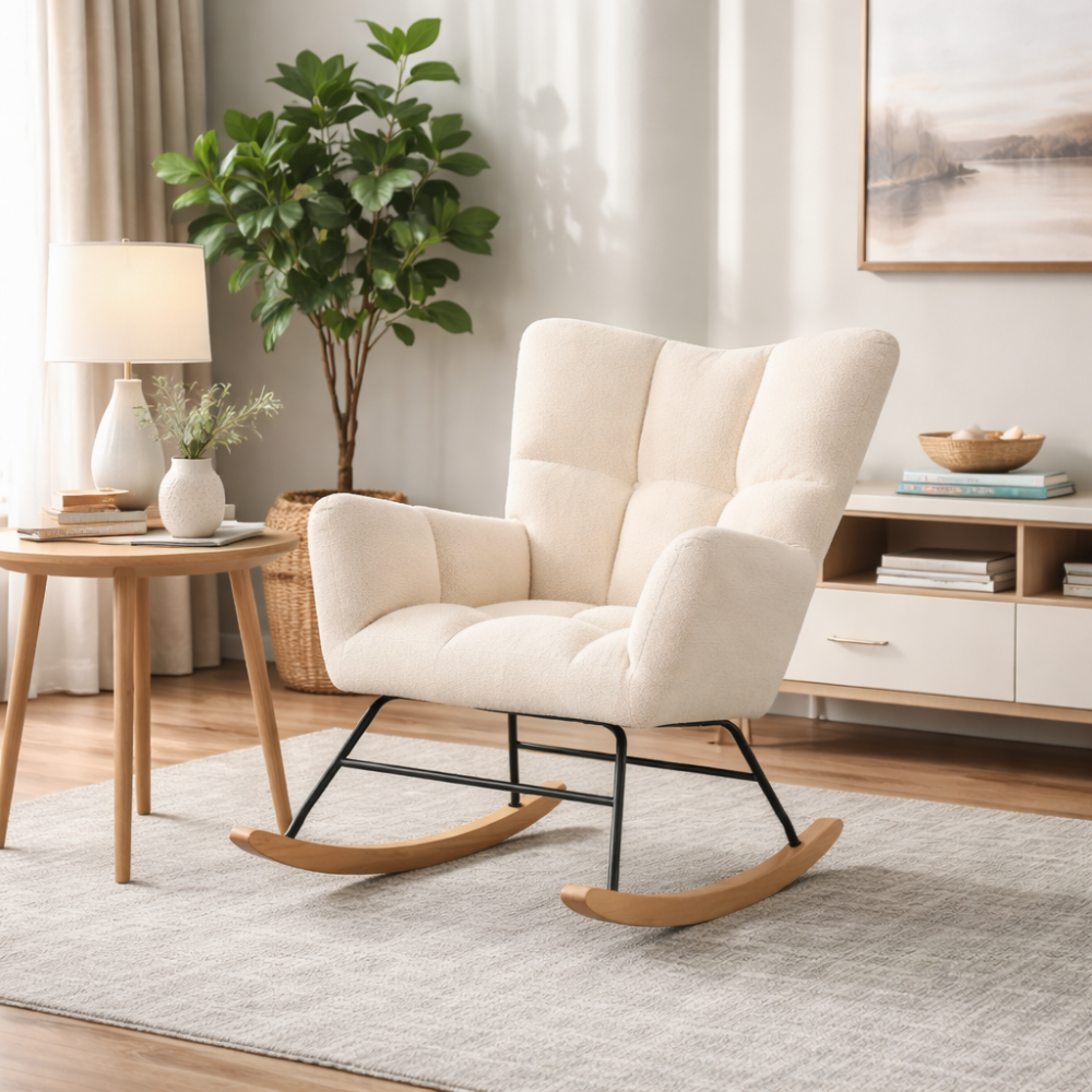 كرسي هزاز قماش بوكليه متعدد الالوان