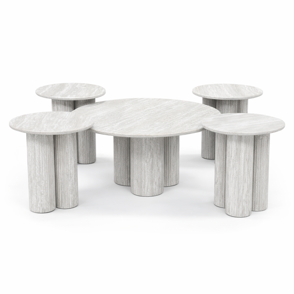 طقم طاولات ريفيرا رمادي – (Riviera Table Set (4+1