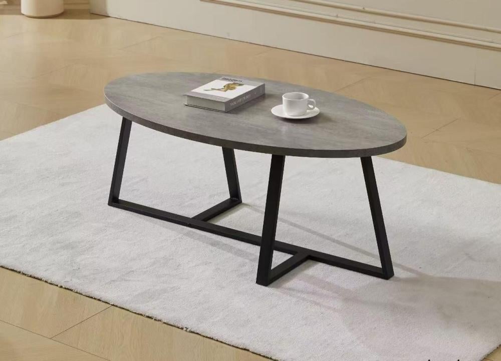 طاولة تقديم بيضاوي سطح خشب