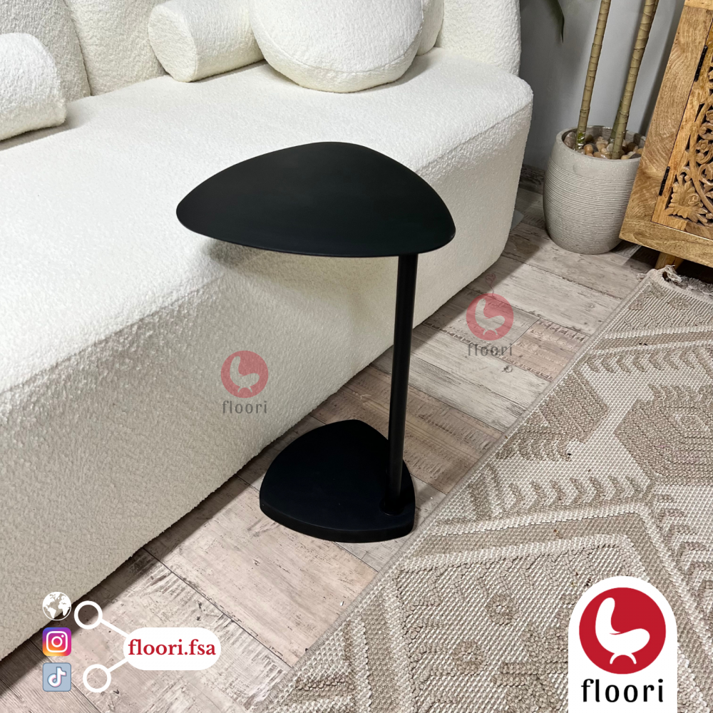 طاولة خدمه اسود حديد مع قاعده رخام