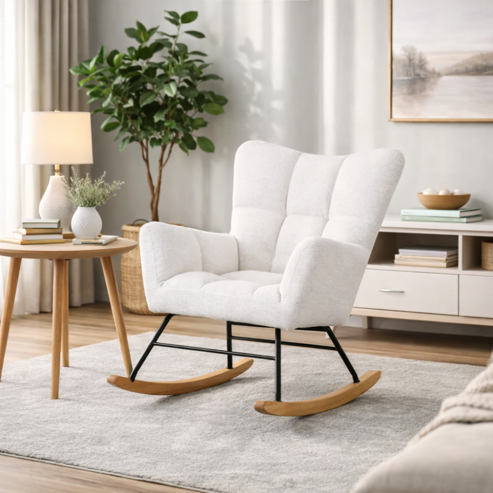 كرسي هزاز قماش بوكليه متعدد الالوان