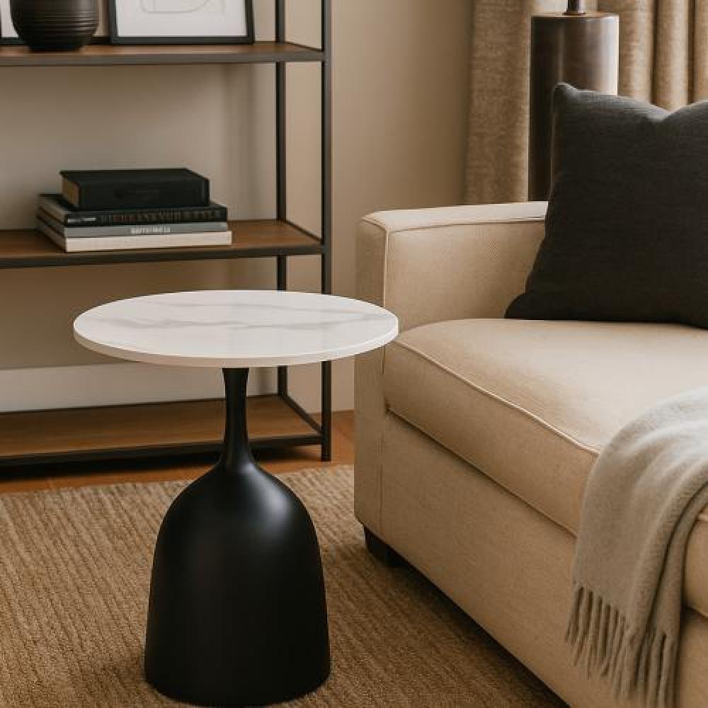 طاوله جانبيه حديد سطح بورسلان