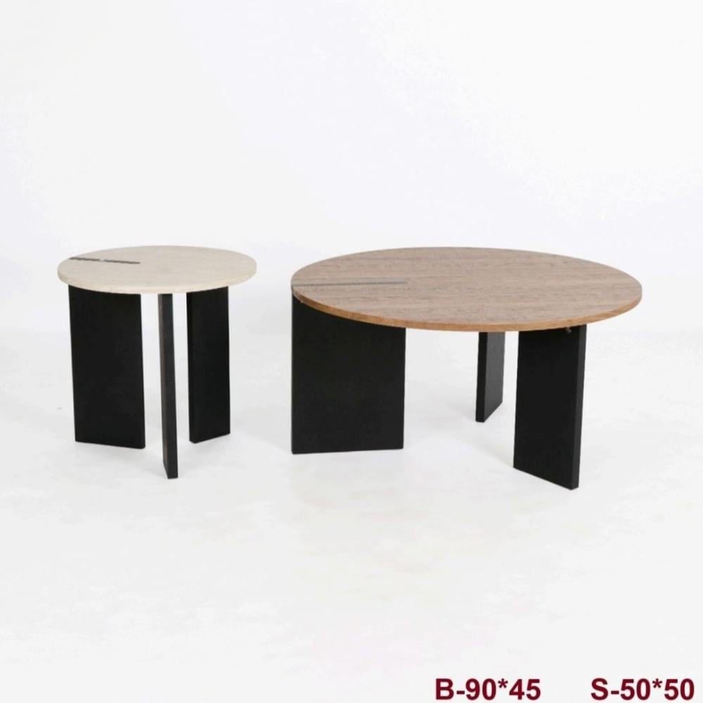 طقم طاولات قهوة دائرية قطعتين