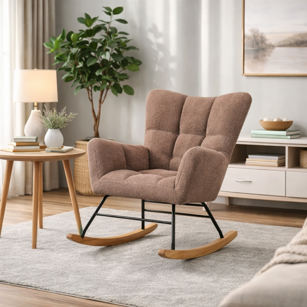 كرسي هزاز قماش بوكليه متعدد الالوان