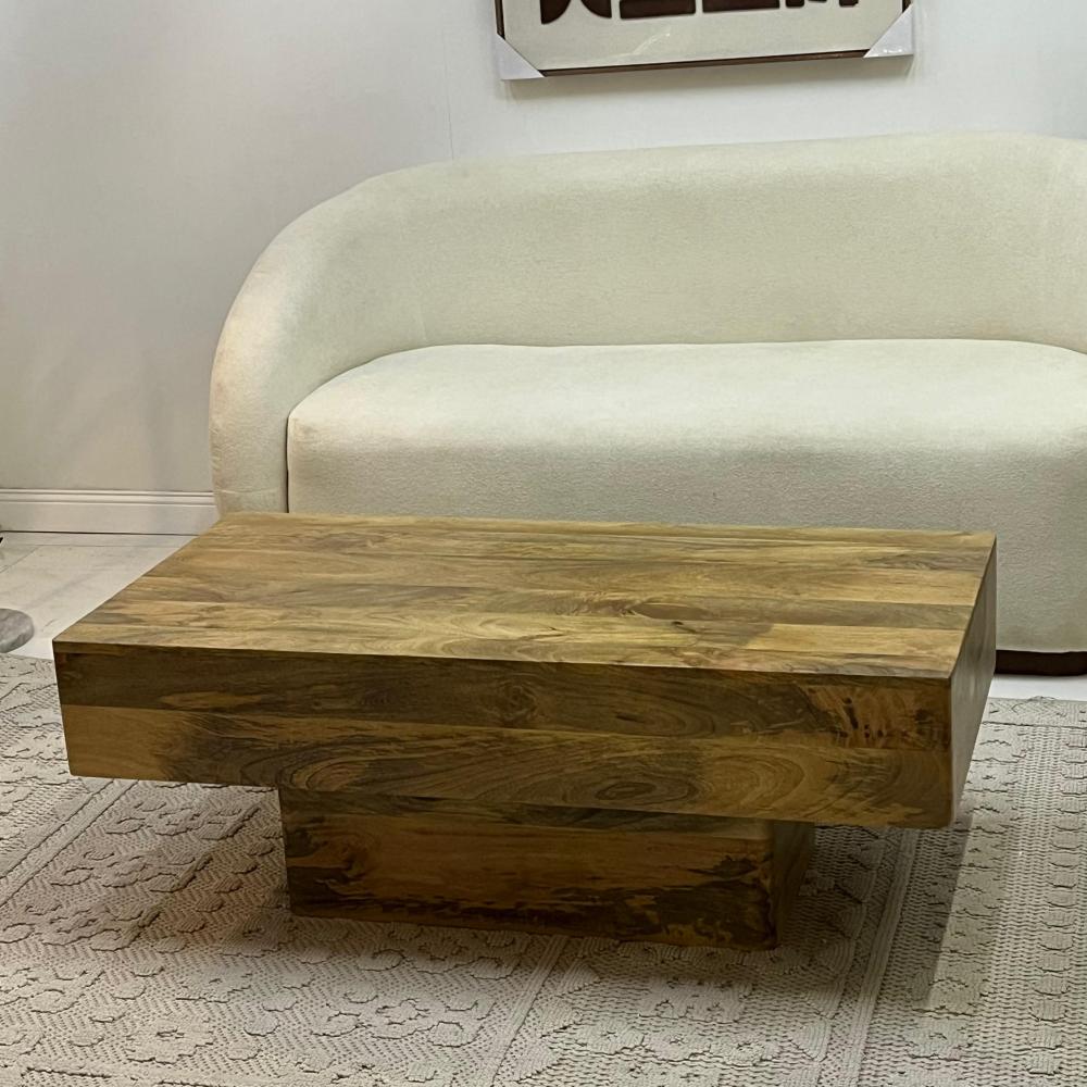 طاوله خشب طبيعي مستطيل