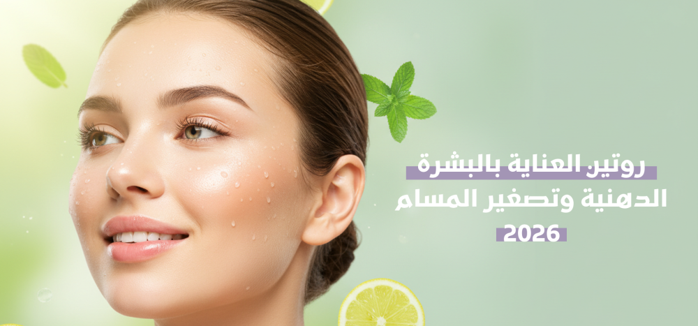 روتين تصغير المسام للبشرة الدهنية.