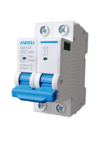 بريكر قاطع كهربائي ثنائي القطب DZ47-63C-2P-32A