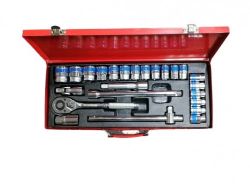 طقم عدة حبوب ابيض 24 قطعهWHIT E SOCKET SET 24PCH