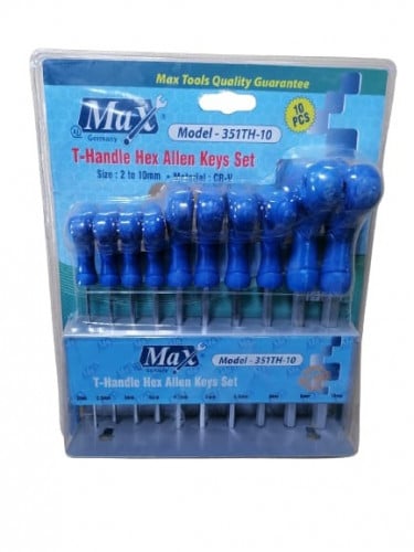 طقم مفتاح النكي عادي 10 قطع بيدALLEN KEY SET T TYPE (2-10MM)