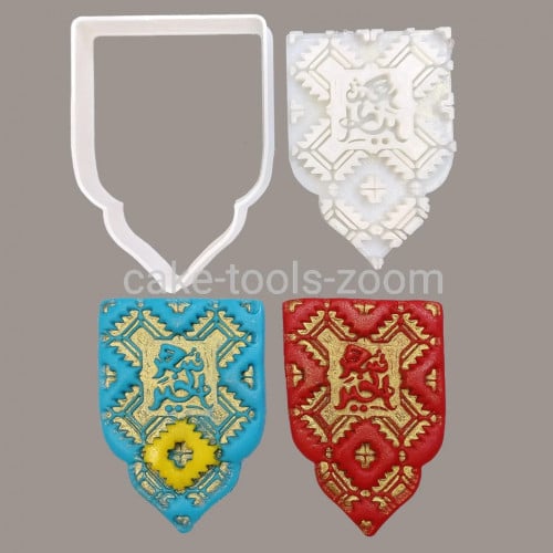 قطاعة و ختم تاثير زخارف شعبية مع عبارة شهر الخير