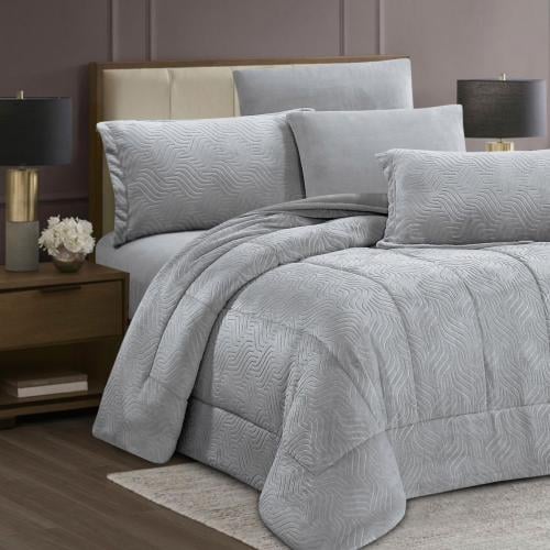 مفرش مخمل شتوي لونا مفرد ونص 4 قطع