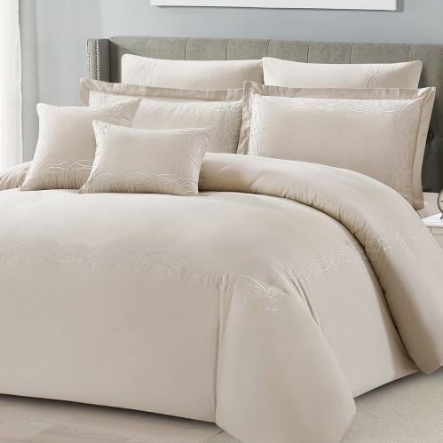 مفرش قطن مطرز فاخر مزدوج 8 قطع