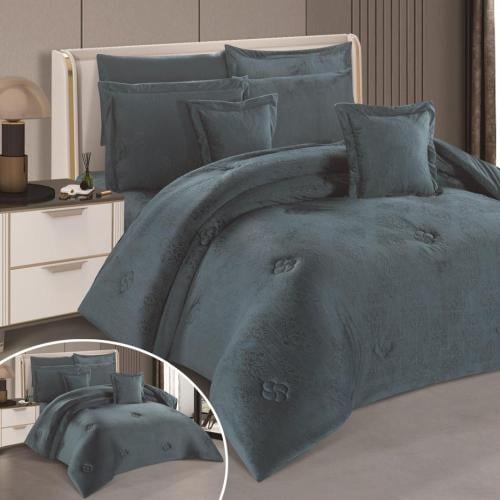 مفرش مخمل شتوي سيلا مزدوج 6 قطع