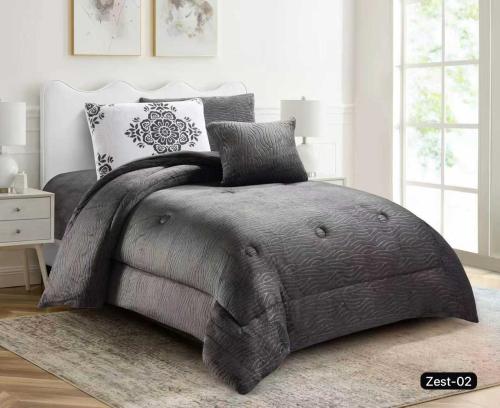 مفرش مخمل شتوي زيست مفرد ونص 4 قطع