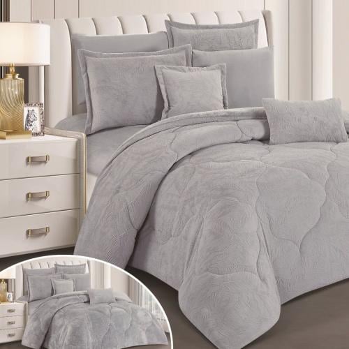 مفرش مخمل شتوي مفرد ونص 4 قطع