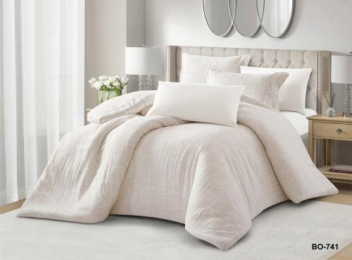 مفرش هلا كتان قطن فاخر مزدوج 6 قطع