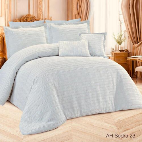 مفرش قطن كتان مزدوج 8 قطع