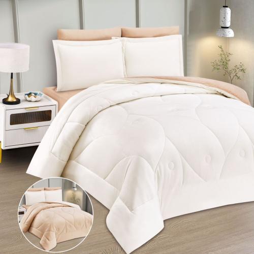 مفرش مخمل شتوي روزي مزدوج 6 قطع