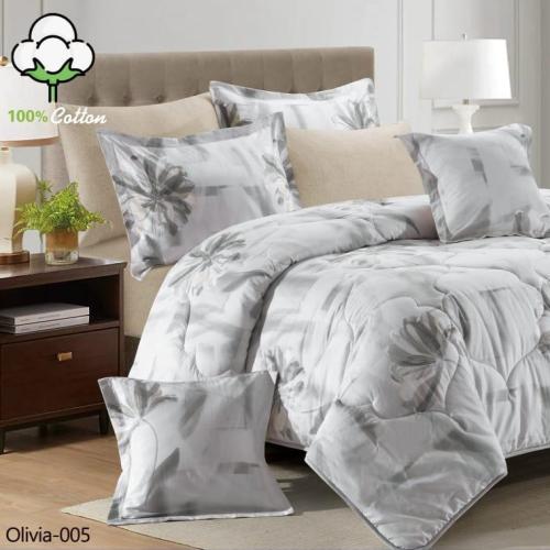 مفرش قطن اوليفيا مفردونص 5 قطع