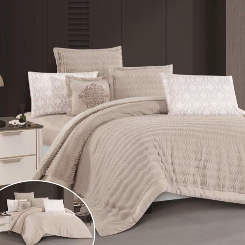 مفرش مخمل شتوي ليان مفرد ونص 4 قطع