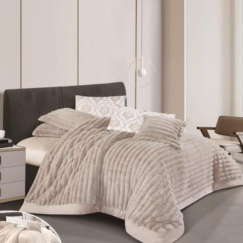 مفرش مخمل شتوي مفرد ونص 4 قطع