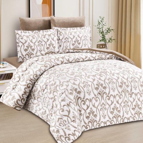 مفرش مخمل شتوي سيلينا مزدوج 6 قطع