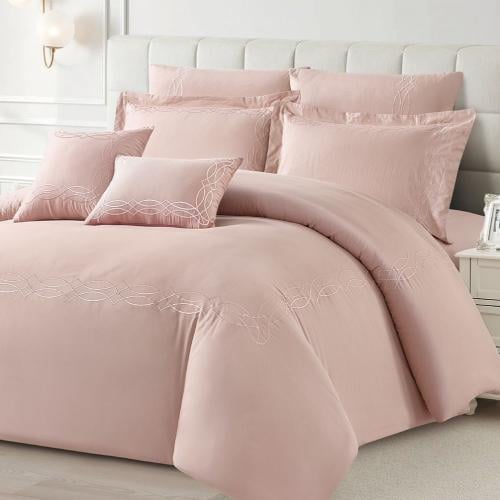 مفرش قطن مطرز فاخر مزدوج 8 قطع