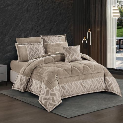 مفرش مخمل شتوي مورا مزدوج 7 قطع