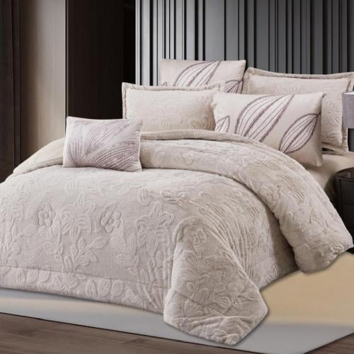 مفرش مخمل شتوي  ريفا مزدوج 7 قطع