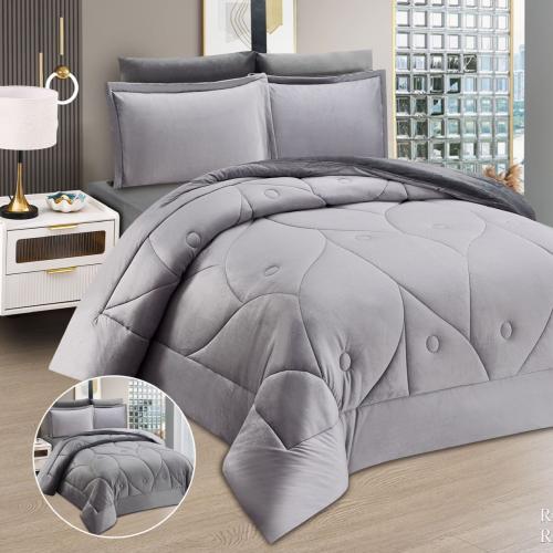 مفرش مخمل شتوي مفردونص 4 قطع