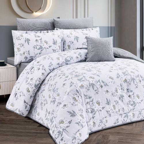 مفرش قطن مشجر مزدوج 8 قطع