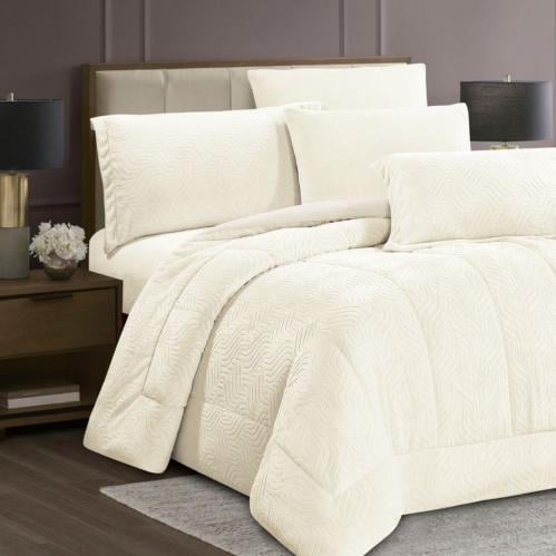 مفرش مخمل شتوي لونا مفرد ونص 4 قطع