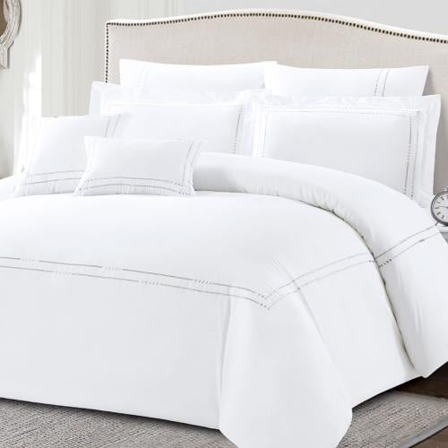 مفرش قطن مطرز فاخر مزدوج 8 قطع