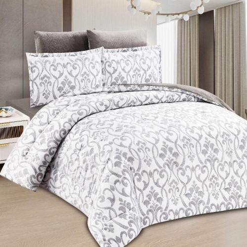 مفرش مخمل شتوي  سيلينا مزدوج 6 قطع