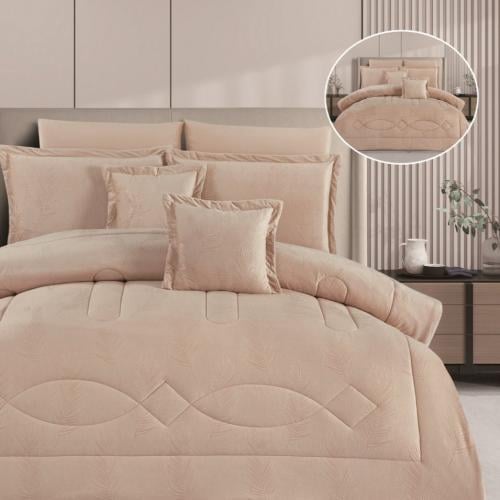 مفرش مخمل شتوي لونا مزدوج 8 قطع