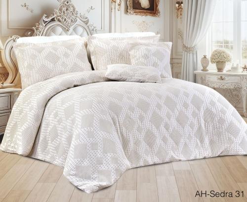 مفرش قطن كتان مزدوج 8 قطع