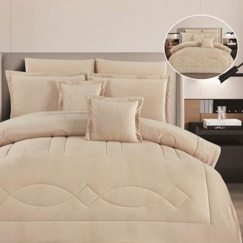 مفرش مخمل شتوي لونا مزدوج 8 قطع