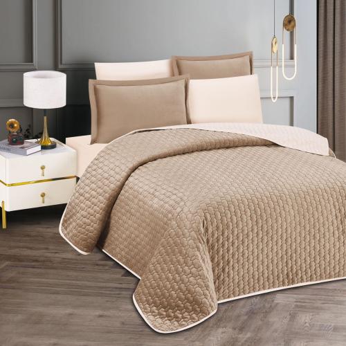 مفرش مضغوط مخمل شتوي مفردونص 4 قطع (متوفر بعدة الوان)