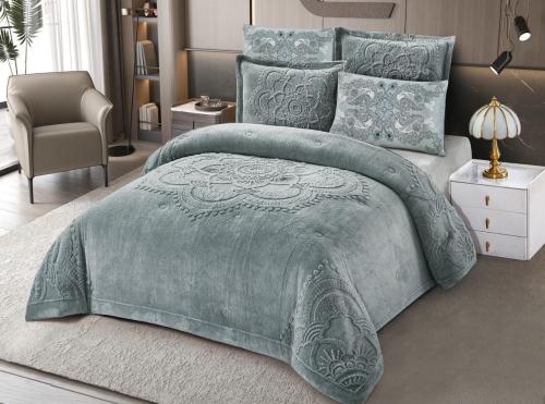 مفرش مخمل شتوي مزدوج 6 قطع