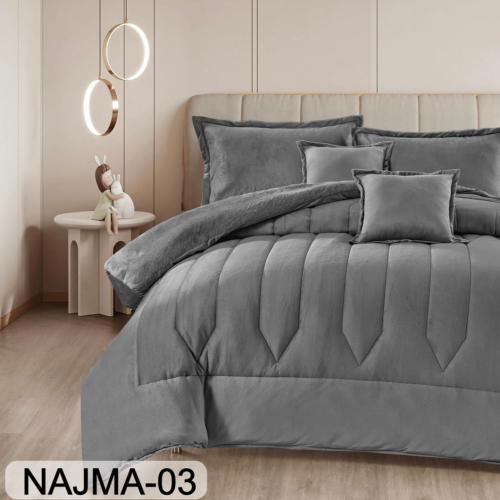 مفرش مخمل نجمة شتوي مزدوج 6 قطع