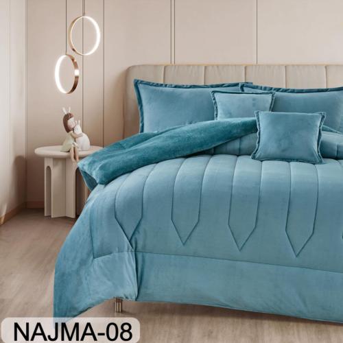 مفرش مخمل نجمة شتوي مزدوج 6 قطع