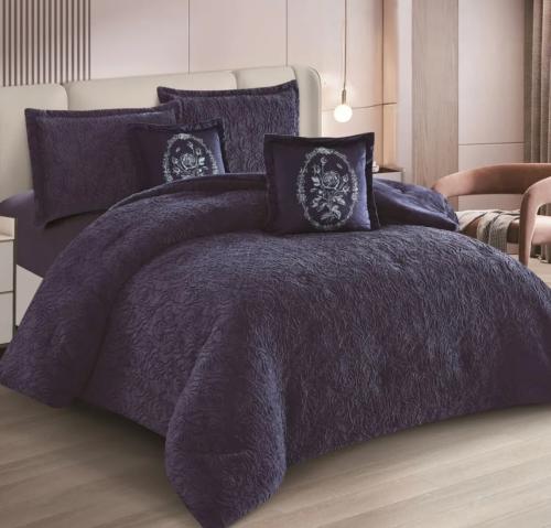 مفرش فرو الارنب شتوي مزدوج 6 قطع