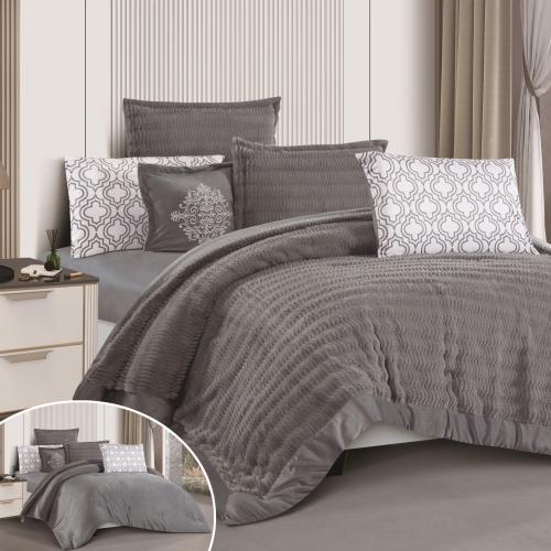 مفرش مخمل شتوي ليان مزدوج 6 قطع