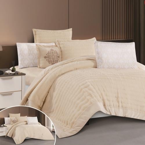 مفرش مخمل شتوي ليان مزدوج  6 قطع