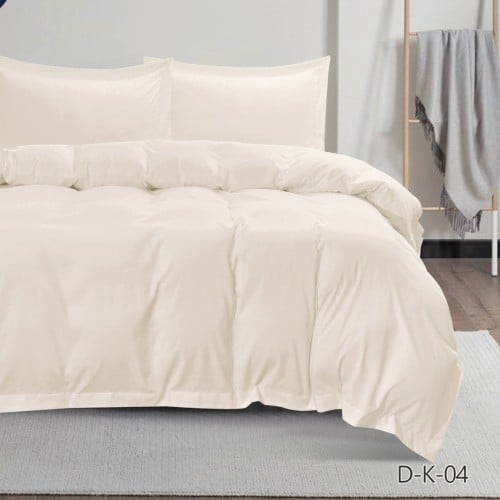 تلبيسة مفرش سادة مزدوج 4 قطع بيج