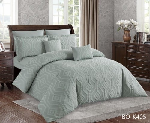 مفرش لورنس مزدوج 8 قطع رصاصي